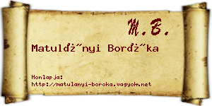 Matulányi Boróka névjegykártya